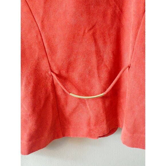 Perceptions New York Blazer Orange Gold Embellishments Size 8 Tweed - Picture 8 of 11
